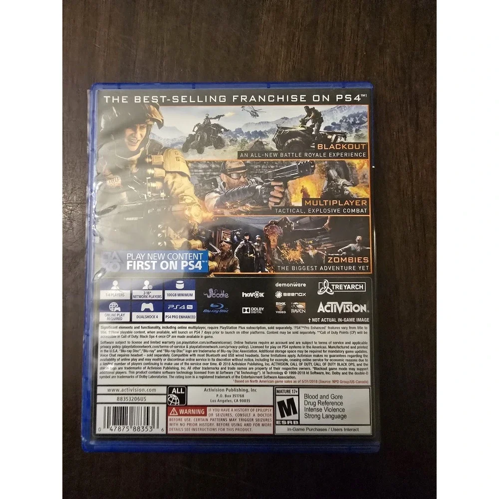 Call of Duty: Black Ops 4 (Sony PlayStation 4, PS4)‎ Tested